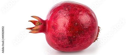 Isolated ripe pomegranate fruit on a white background cutout