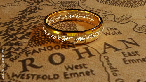 A beautiful ring with an inscription in the Elvish language