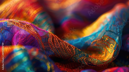 Vivid fabric in close up