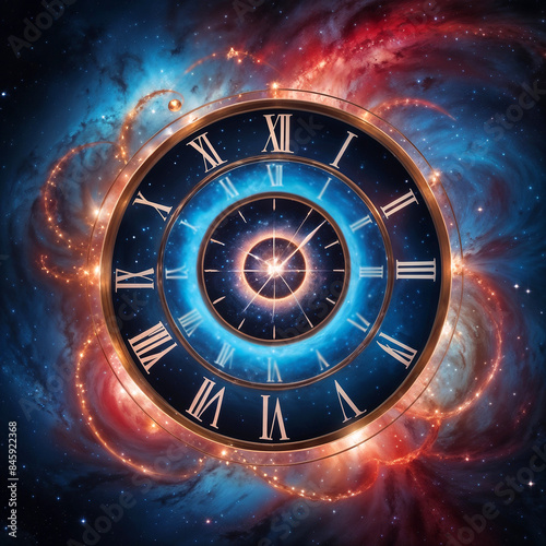 Time travel through space concept