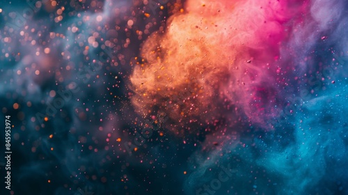 A close up of a colorful cloud with dots in it, AI