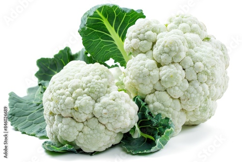 cauliflower or white broccoli isolated on white background