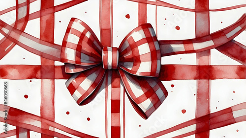 Red and white gift bow pattern