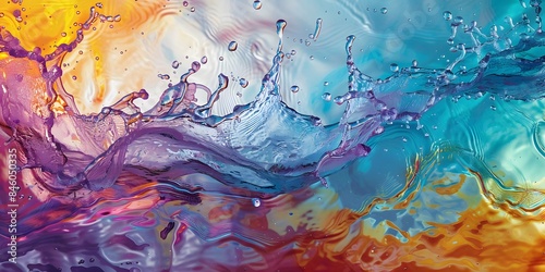 Abstract Water Splash with Vibrant Colors