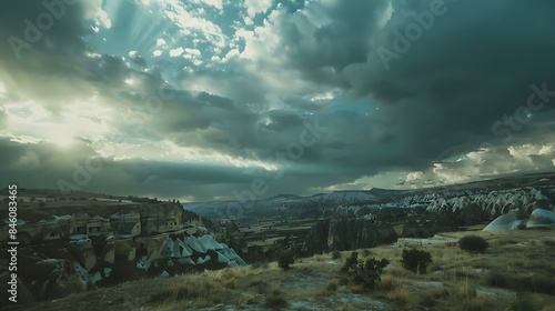 Shot of cloudy sky over cappadocia