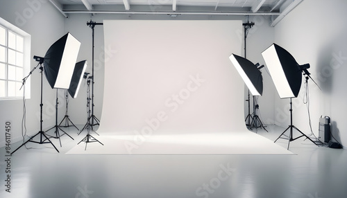 High professional photo studio white backdrop 5