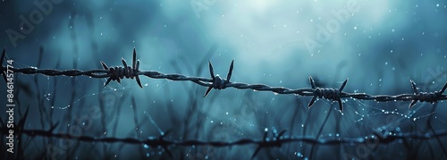 Barbed wire background. Security barrier