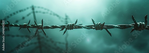 Barbed wire background. Security barrier