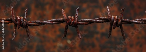 Barbed wire background. Security fence
