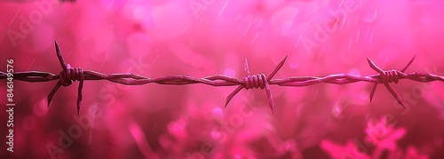 Pink barbed wire fence