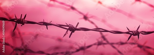 Pink barbed wire fence