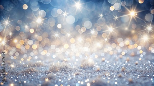 Defocused White Glitter With Shiny Sparkles, Sparkling Lights, Abstract Background For Wedding, Valentine'S Day, Or New Year, Ai-Generated Digital Design.