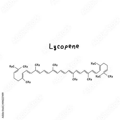 Lycopene chemical structure illustration