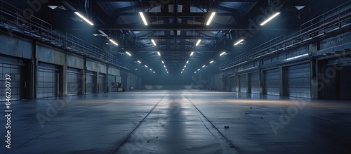 empty warehouse transformed by striking lighting