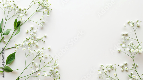 White Baby's Breath Flowers with White Background, for Wedding and Floral Design