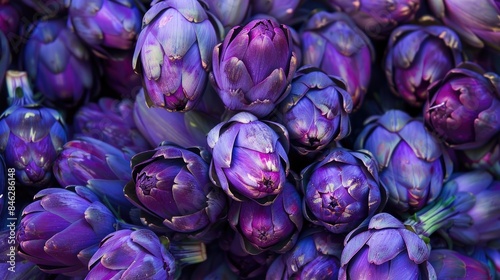Artichokes colored purple sold at an Italian market