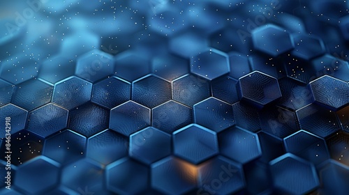 A deep blue background with hexagons, creating an abstract and modern wallpaper for mobile devices in the style of modern abstract artists. Generative AI.