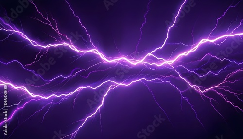 Purple electric spark lightening background purple copy space abstract electrical backdrop, banner poster header design