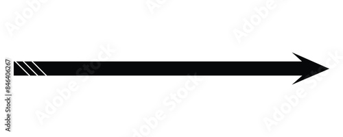 Straight long horizontal arrow set. Vector illustration flat style with white background.