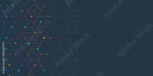 Abstract background with simple geometric figures and dots. Graphic design element and polygonal shape pattern