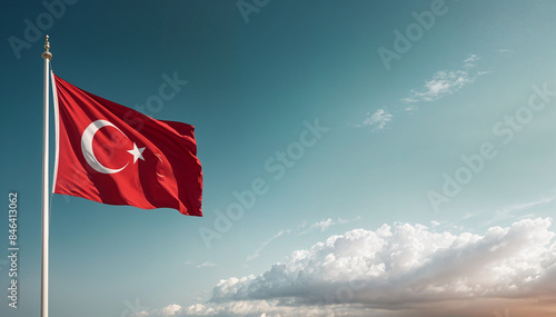 turkish flag in the wind