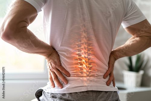 Human Back Pain Representation with Lumbar Spine Illustration