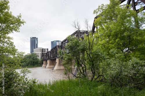 Downtown Winnipeg as seen from a park in St. Boniface