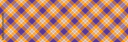 Give textile vector seamless, silky fabric pattern background. Handkerchief tartan check plaid texture in bright and violet colors.