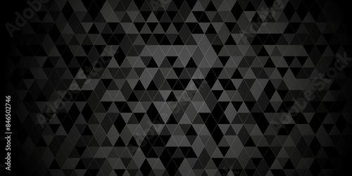 Abstract triangle polygonal black background. Modern abstract geometric polygon background. Abstract seamless polygon background vector illustration. Black and gray Polygon Mosaic Background.