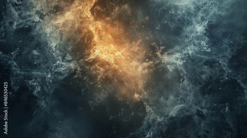 A space background with a yellowish orange swirl