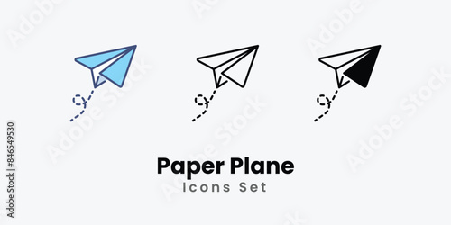 Paper Plane icons vector set stock illustration