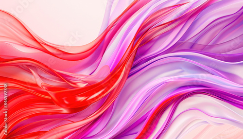 Close up of red and purple swirl on white background, showing colorfulness and artistic painting