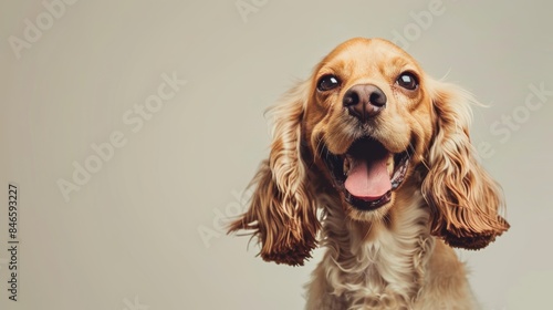 Fluffy Cocker Spaniel with a joyful and happy expression, ideal for an animal banner The cute dog portrait provides plenty of copy space