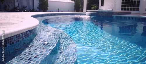 Complete pool replastering with tiling