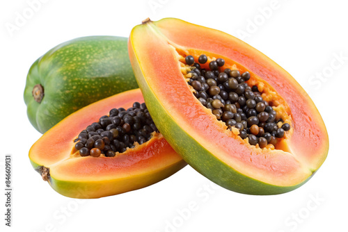 papaya fruit with half slice