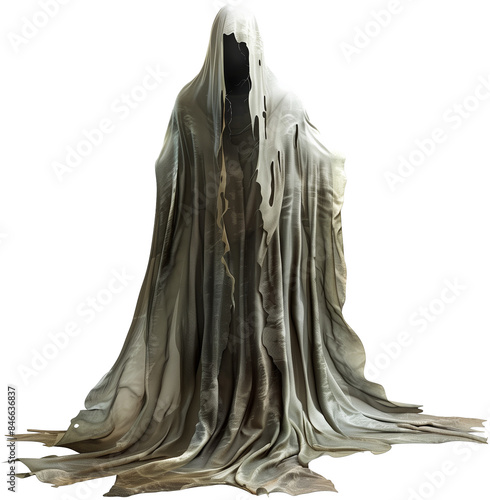 Cloak ghost isolated on transparent background.