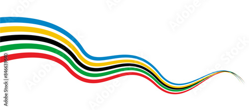 Paris Olympics games 2024 abstract wavy stripes. vector illustration