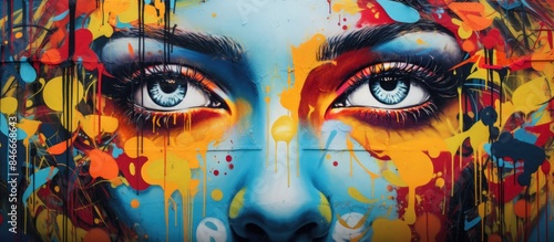Vibrant street art poster with copy space image.