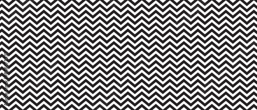 Zigzag pattern. Horizontal black and white zig zag lines. Parallel jagged stripes texture. Minimalistic geometric print. Vector graphic illustration