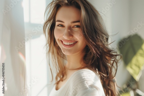 A Woman Leaving a Laser Skin Clinic with a Radiant Smile