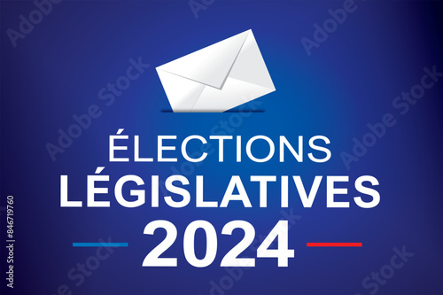 ELECTIONS LEGISLATIVES 2024 FRANCE - ENVELOPPE CARRE - Illustration vectorielle