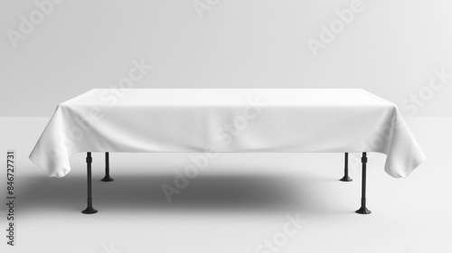 A realistic vector mockup of a tablecloth on a white background, used as a design template