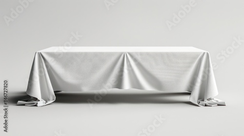 A realistic vector mockup of a tablecloth on a white background, used as a design template