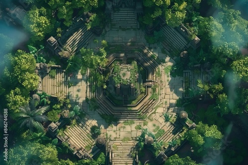 DnD Battlemap Jungle temple battlemap for skirmishes.