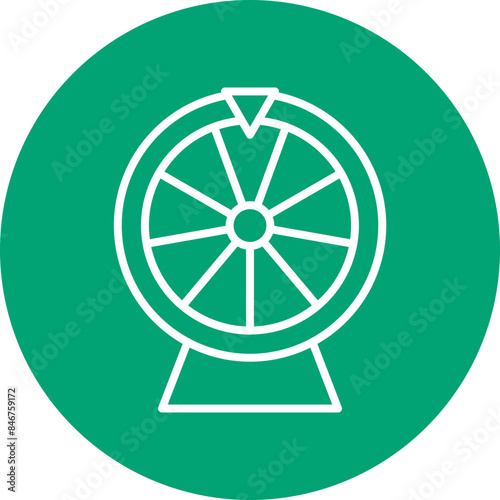 Wheel of Fortune line circle icon