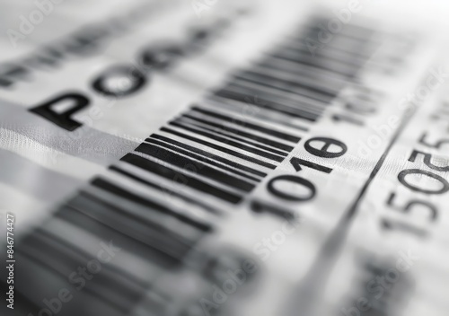 A barcode with the word POST and a number.