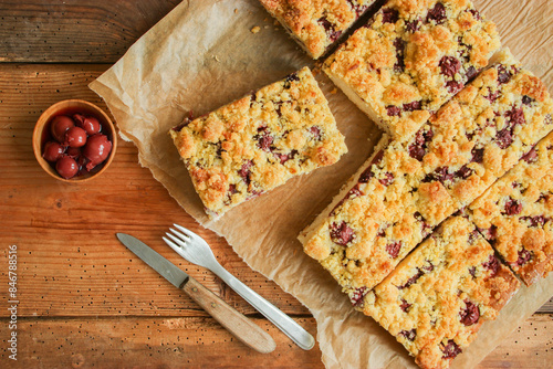 Kirschkuchen Kirsch Streuselkuchen Kuchen Kirschen