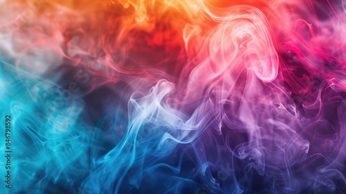 Colorful smoke of incense in the abstract background