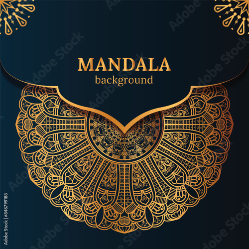 Luxury mandala background with golden arabesque pattern arabic islamic east style. 