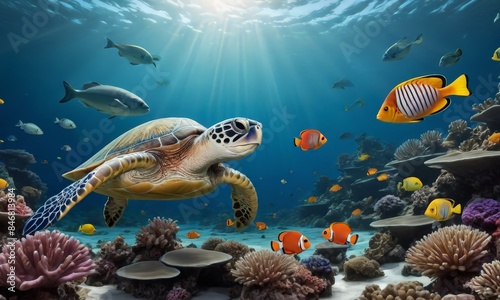 Turtle in the Ocean